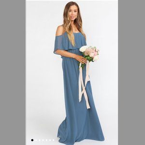 Show Me Your Mumu - Caitlin Ruffle Maxi Dress slate blue